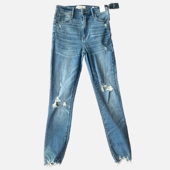 Abercrombie & Fitch Denim - Abercrombie & Fitch High Rise Super Skinny Ripped Ankle Destroyed Distressed 2
